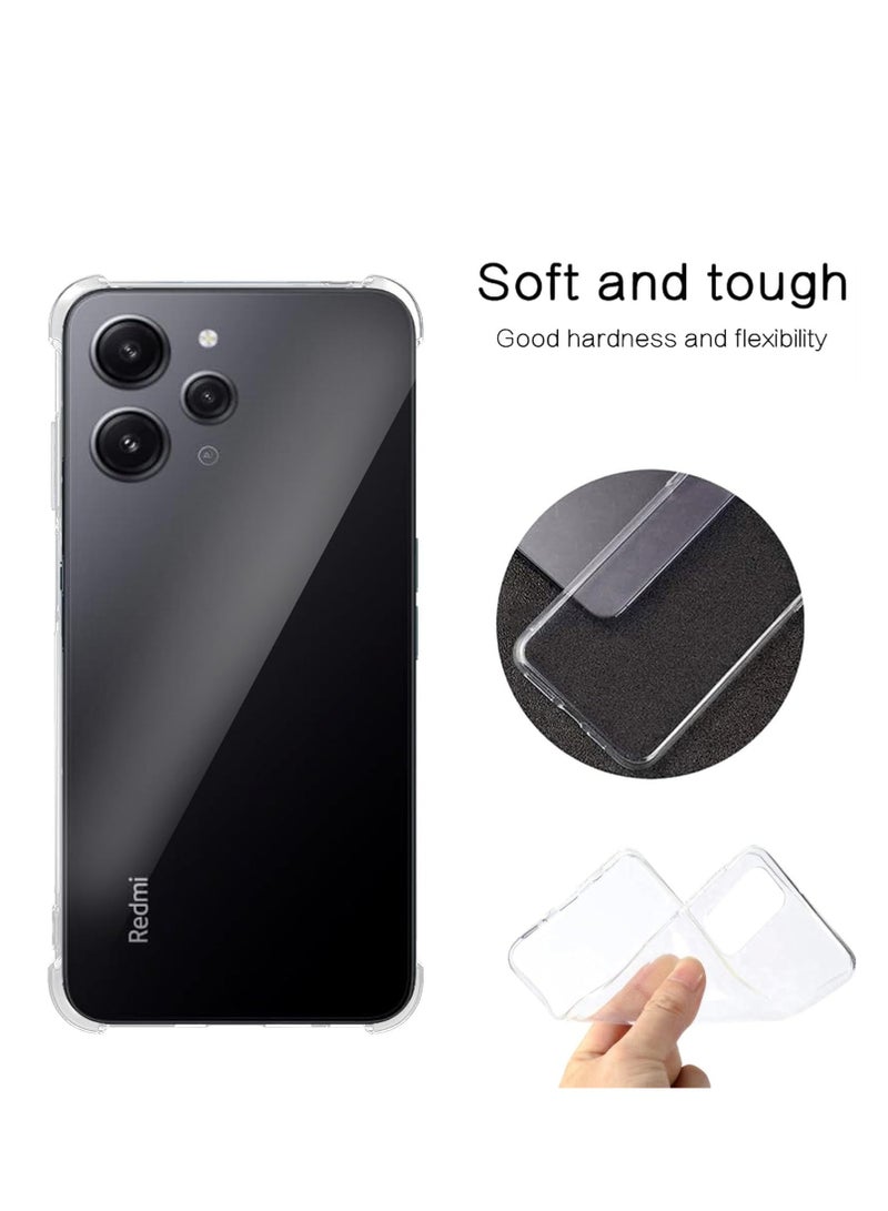 Case Compatible with redmi 12 4G, Cover Silicone Transparent TPU Gorilla Anti-shock Protector Camera Shockproof Corners - Clear - Image 5