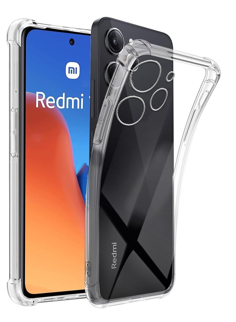 Case Compatible with redmi 12 4G, Cover Silicone Transparent TPU Gorilla Anti-shock Protector Camera Shockproof Corners - Clear - Image 2