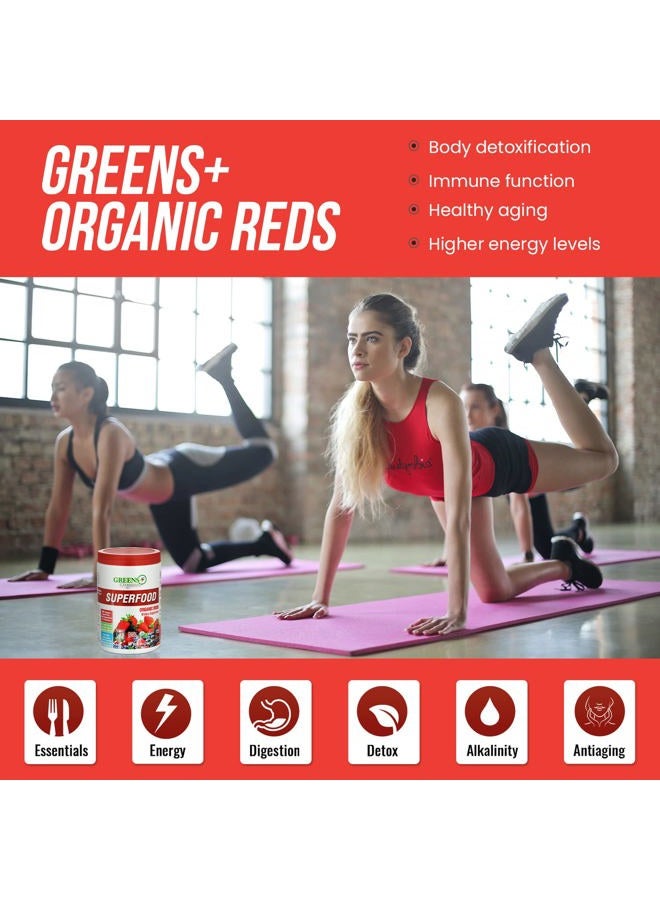 Greens+ Organic Reds Superfood Powder, Antioxidant, Polyphenol, Blend for Morning Kick, Energy, Vitality Boost, Nutrition, Vibrant Health, Vegan Soy/Dairy/Gluten Free(8.46oz) - Image 5