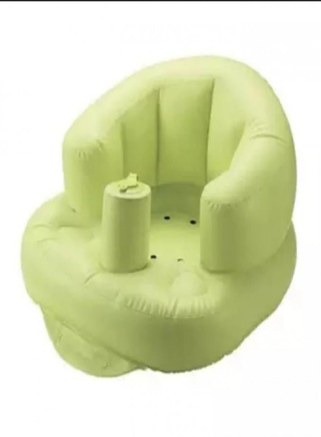 VBM Inflatable Baby Sofa Portable PVC Kids Sofa Safety Training Pushchair for Playing Bathing Beach Poolside (Japan Soft Baby Bath) - Image 1