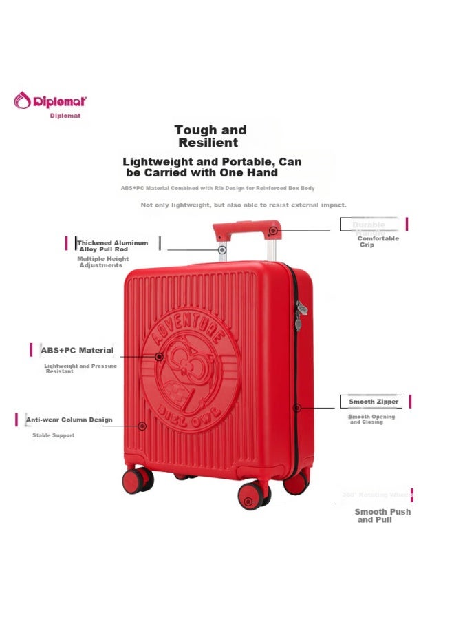 Diplomat, Foreign Official Luggage, Cloth And Fabric Co-branded, Student Carry-on, Spinner Wheels, Trolley Case, Bb-l3303 Series, 17 Inches - Image 1