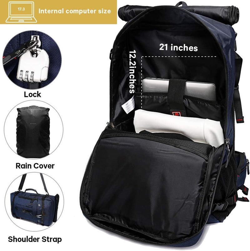 KAKA Travel Backpack, Carry On Backpack Durable Convertible Duffle Bag Fit for 15.6 Inch Laptop for Men and Women(Medium 35L) - Image 2