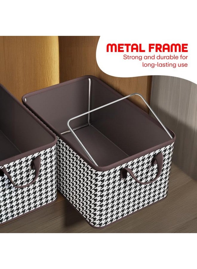 PRIME PICK Prime Pick Foldable Clothing Storage Boxes Cloth Organizer without Lid Washable Breathable Non-Woven Fabric with Metal Frame & Handles for Jeans T-shirts Socks Underwear, Versatile Home Storage Pack 3  - Image 3