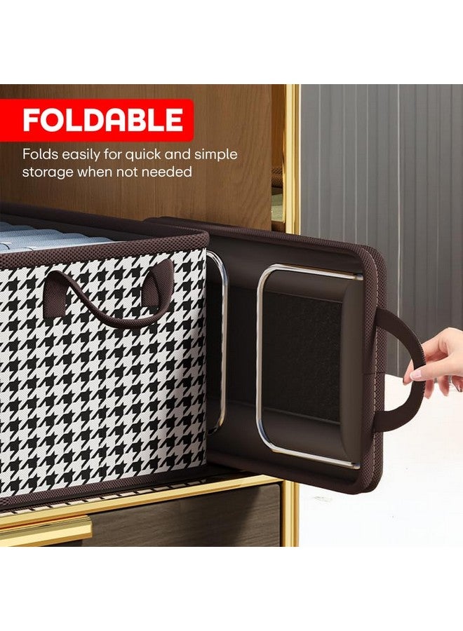 PRIME PICK Prime Pick Foldable Clothing Storage Boxes Cloth Organizer without Lid Washable Breathable Non-Woven Fabric with Metal Frame & Handles for Jeans T-shirts Socks Underwear, Versatile Home Storage Pack 3  - Image 4