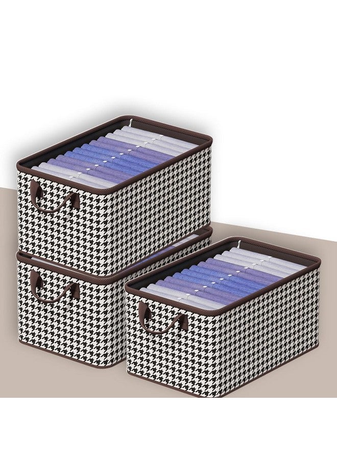PRIME PICK Prime Pick Foldable Clothing Storage Boxes Cloth Organizer without Lid Washable Breathable Non-Woven Fabric with Metal Frame & Handles for Jeans T-shirts Socks Underwear, Versatile Home Storage Pack 3  - Image 1