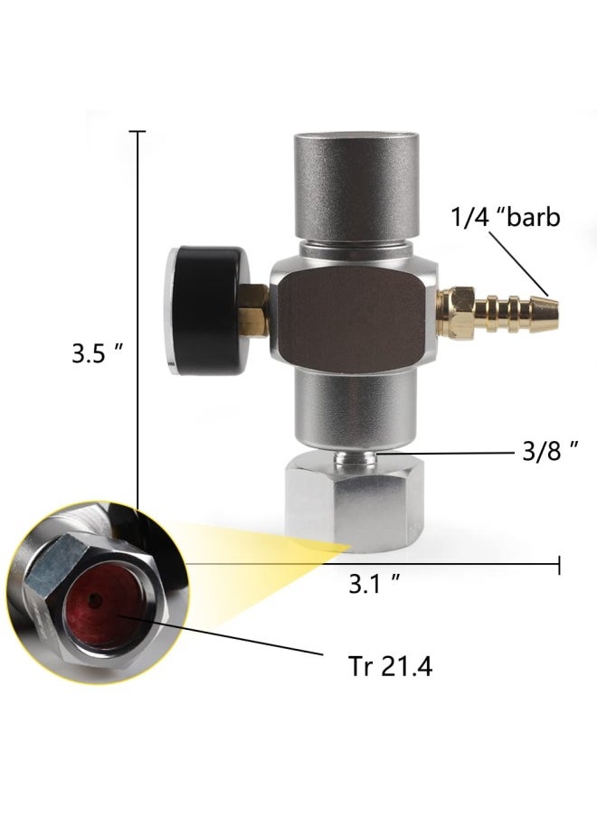 LUCKEG 2 In 1 Mini Co2 Gas Regulator Soda Pressure Gauge Mini Gas Regulator With Soda Adapter 3 8In To Tr214 For Wine Soda Making By Luckeg  - Image 3