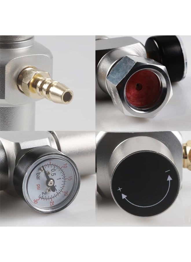 LUCKEG 2 In 1 Mini Co2 Gas Regulator Soda Pressure Gauge Mini Gas Regulator With Soda Adapter 3 8In To Tr214 For Wine Soda Making By Luckeg  - Image 2