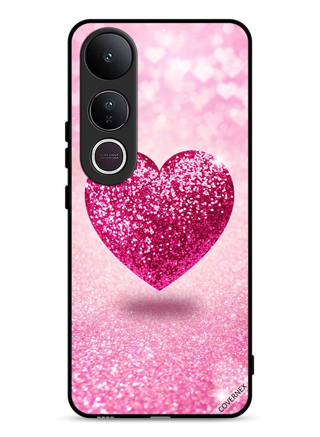 غطاء واقي لهاتف فيفو V50 لايت مع لمسة لامعة على شكل قلب