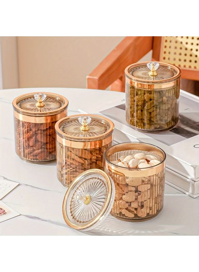 Amber Candy Jar With Golden Lid Transparent Food Safe Plastic Container For Parties - Image 5
