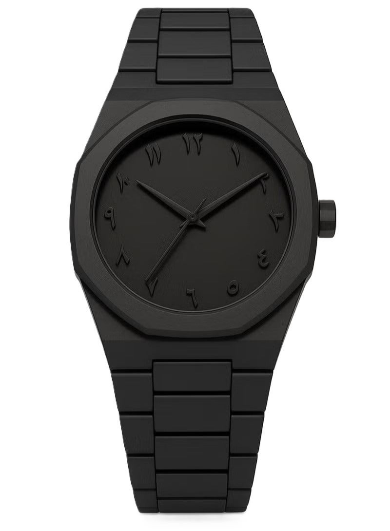 ايرس ساعة تناظرية بسيطة بأرقام عربية - مزودة ببطارية إضافية وأداة لإزالة وصلة سوار الساعة | ساعة يد أنيقة باللون الأسود غير اللامع للعمل، والارتداء اليومي. - Image 3