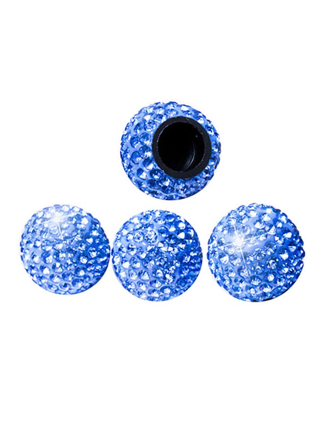 إسكدنيا مجموعة من أغطية صمامات الإطارات تناسب جميع مزينة بأحجار الراين 4-قطع - Image 1