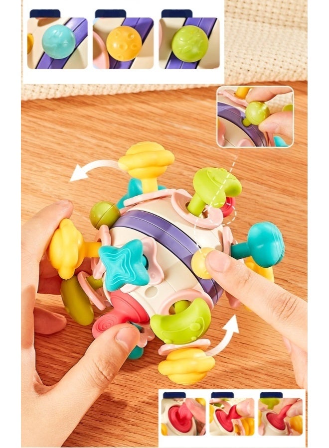 Kibee Teething Toys for Babies 0-6 Months, Montessori Toys for Babies 6-12 Months Teether,Baby Teething Toys Newborn Chew Toys,Teething Ball Rattle Teethers Toys Grasping Activities Baby Toys Gift - Image 4