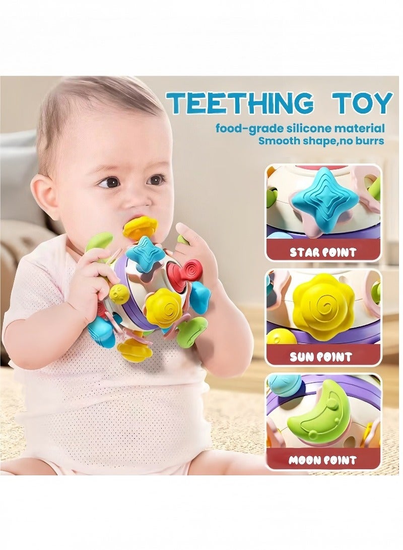 Kibee Teething Toys for Babies 0-6 Months, Montessori Toys for Babies 6-12 Months Teether,Baby Teething Toys Newborn Chew Toys,Teething Ball Rattle Teethers Toys Grasping Activities Baby Toys Gift - Image 2