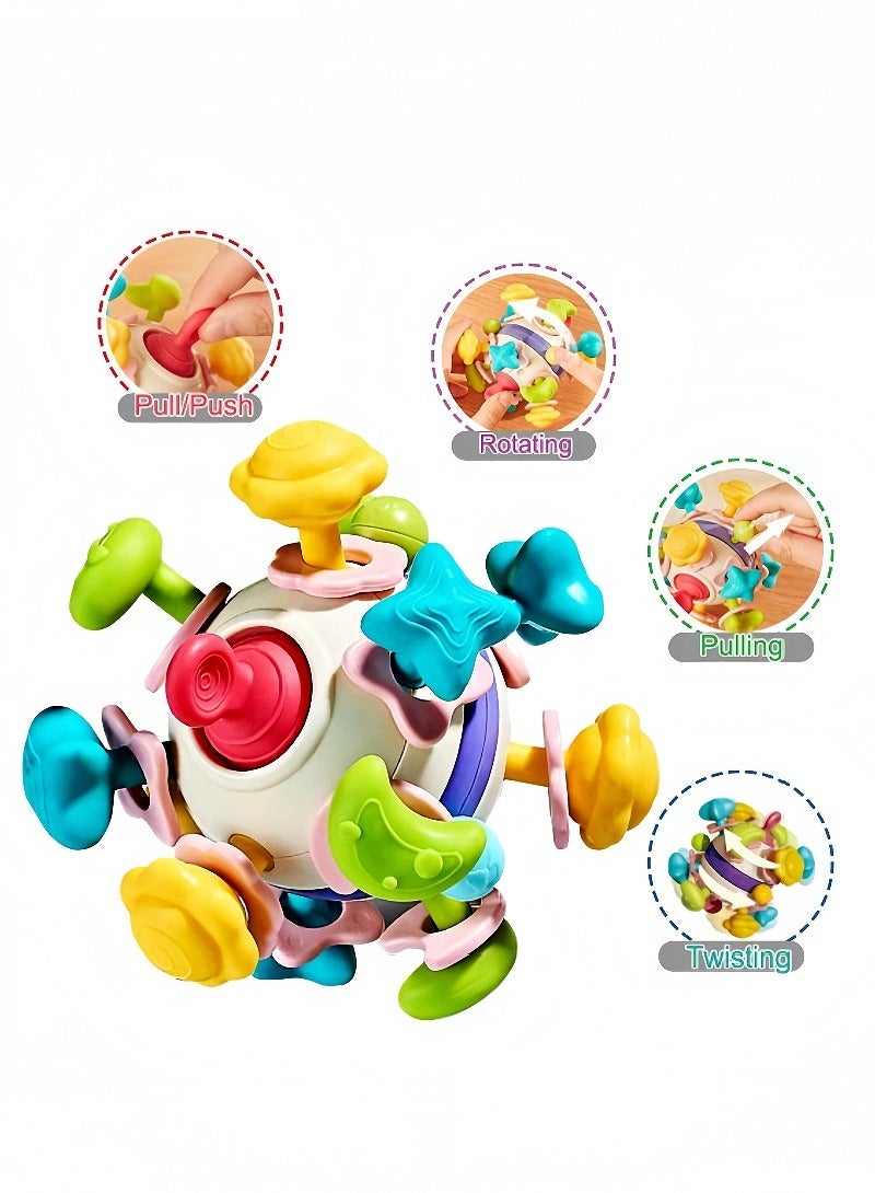 Kibee Teething Toys for Babies 0-6 Months, Montessori Toys for Babies 6-12 Months Teether,Baby Teething Toys Newborn Chew Toys,Teething Ball Rattle Teethers Toys Grasping Activities Baby Toys Gift - Image 5