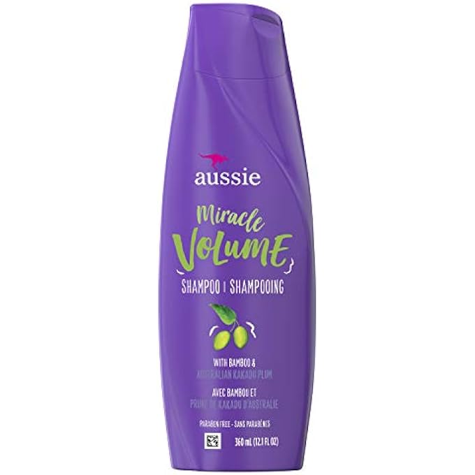 Aussie For Fine Hair - Aussie Paraben-free Miracle Volume Shampoo W/Plum & Bamboo, 12.1 Fl Oz