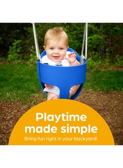 Rainbow Toys RBW TOYS Play Toddler Swing Chair Indoor/Outdoor High Back Full Bucket Toddler Swing Seat  - Image 3