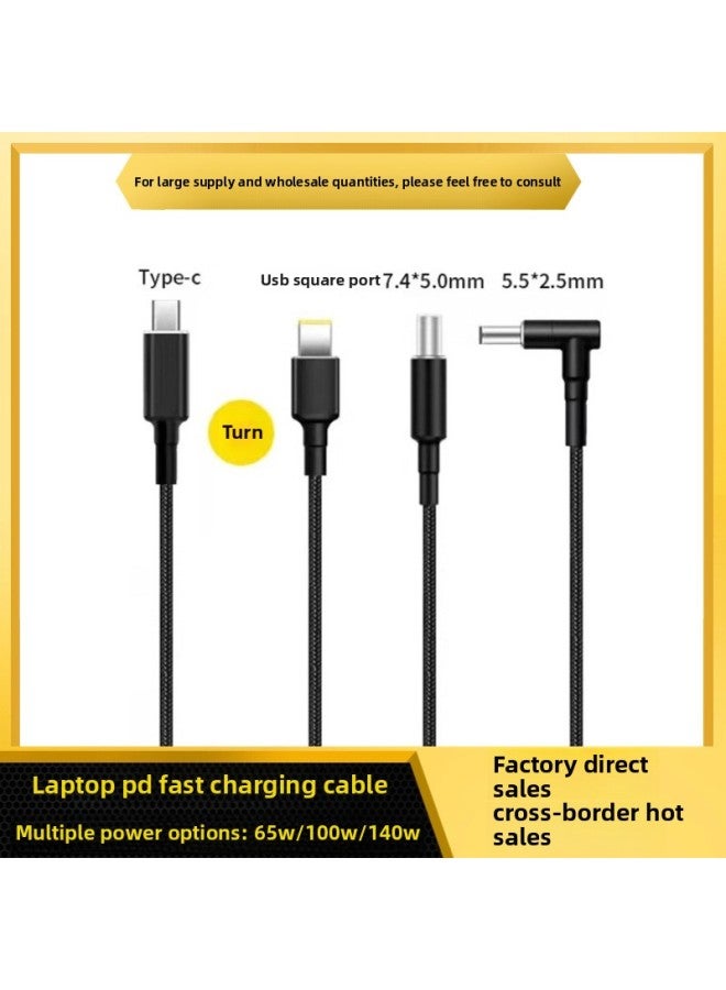 Notebook 3A Fast Charge PD Power Supply Induction Line 65W TYPE-C To DC Square Port 4.0 4.5 7.4 Trap Line-Color:140W 28V5A/5.5*2.2MM - Image 2