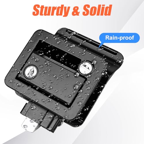 Siasky Black RV Door Lock Replacement, Upgraded RV Door Latch with Paddle Deadbolt 4 Keys, Camper Door Lock for Travel Trailers Horse Cargo Hauler, Zinc Alloy Trailer Entry Door Latch Replacement - Image 5