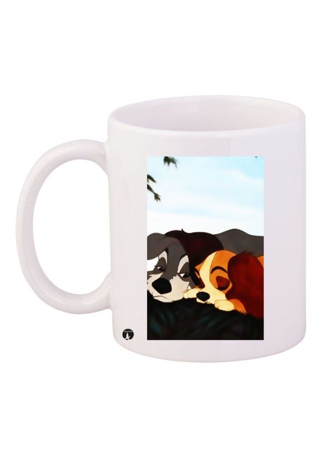 RYN Dog Printed Coffee Mug White/Blue/Grey 11ounce