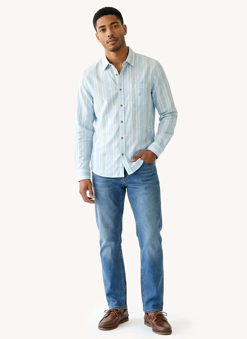 NAUTICA  Men's Long Sleeve Linen Blend Shirt for Men | Best Price UAE
