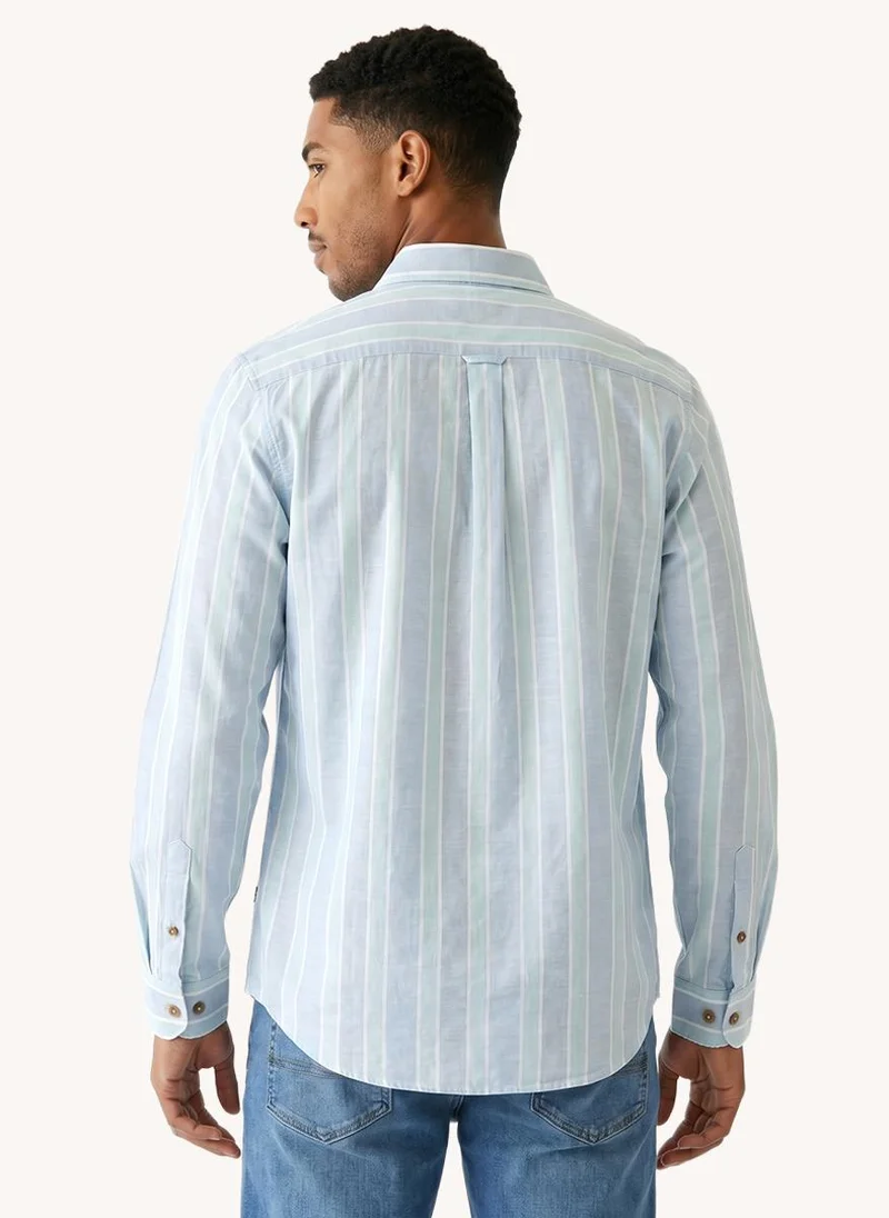 NAUTICA Men's Long Sleeve Linen Blend Shirt