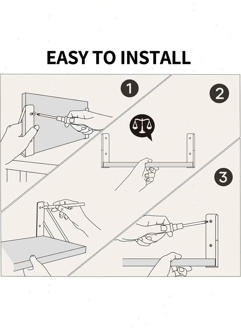 Yoawllty 4Pcs Floating Wall Shelves, Wood Shelves for Bedroom Decor,  Home Storage Rack, Hanging Shelf for Home, Office - Image 5