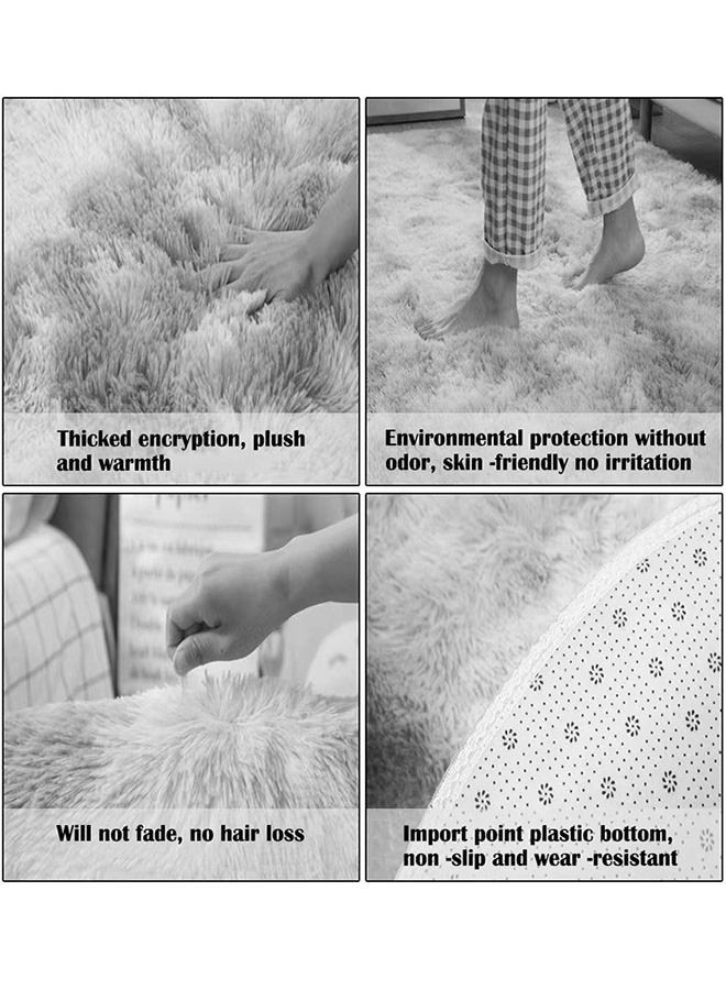 ZCM-HAPPY Modern Style Area Rug Non-Slip Super Soft Touch Living Room Bedroom Kitchen Decoration Of Carpet Floor Rug Fluffy Long Pile Rectangular 100x160cm - Image 3