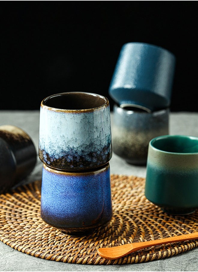 Joshberg 4-Piece Ceramic Teacup Set Kung Fu Tea Set Porcelain Tea Cup Set,Multicolour 220ml  - Image 2