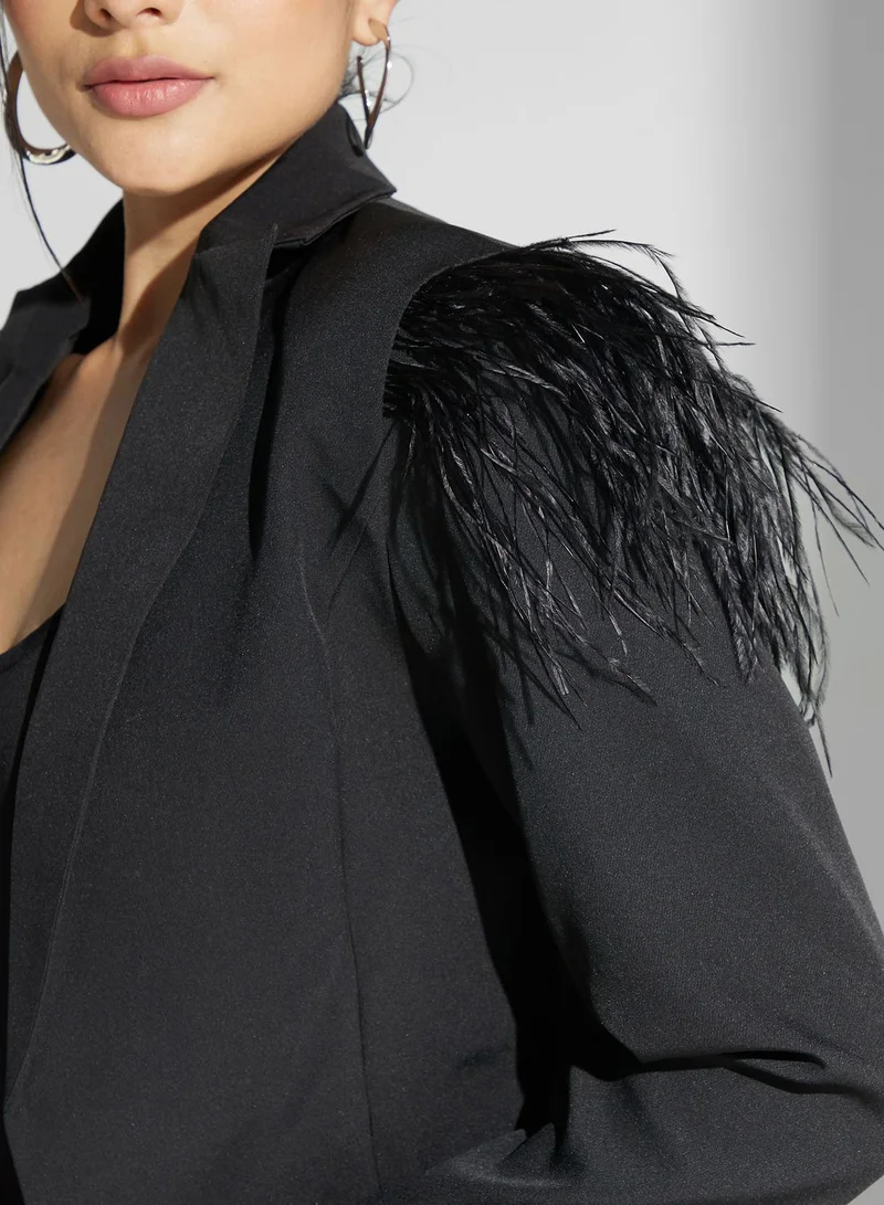 Ella Limited Edition Feather Trim Blazer