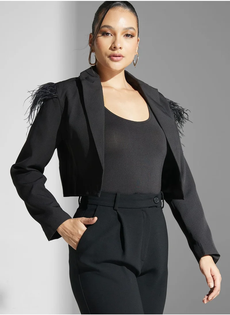 Ella Limited Edition Feather Trim Blazer