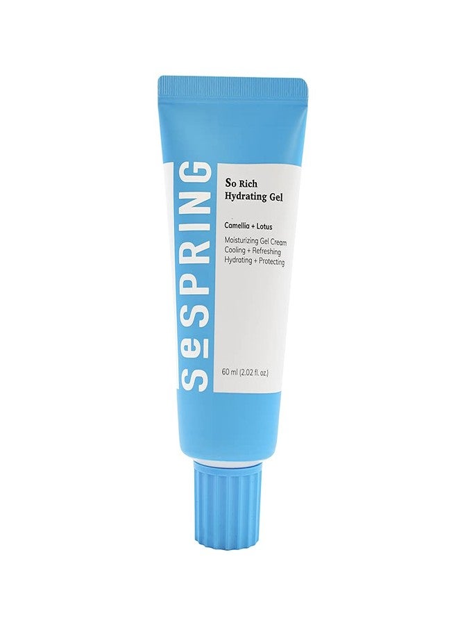 SeSpring So Rich Hydrating Gel Moisturizer, Gel to Cream Facial Moisturizer, Hyaluronic Acid, Made with Camellia and Lotus, Korean Skincare, Clean Beauty, Vegan, Cruelty Free, + Paraben Free, 2.02 oz - Image 1