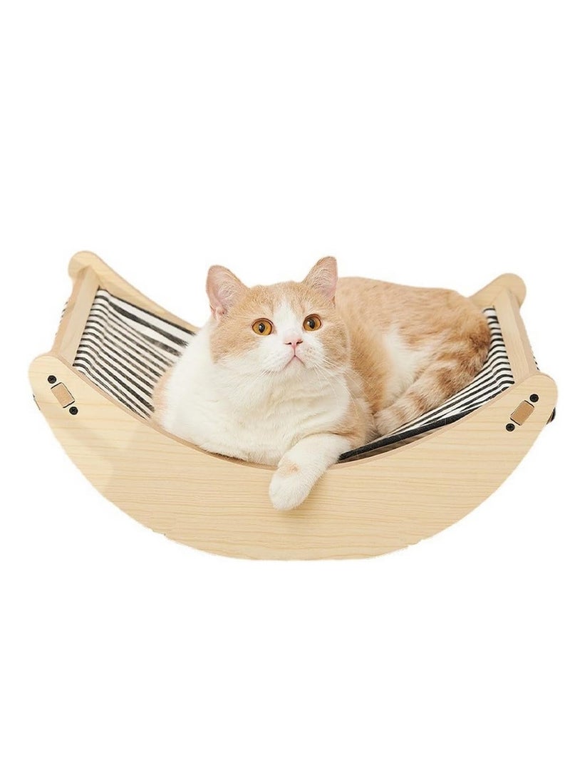 RATSAW Cat hammock  pet bed solid wood fancy cat swing  2 in 1 cradle and hammock cat hanging bed with durable wooden frame - Image 3