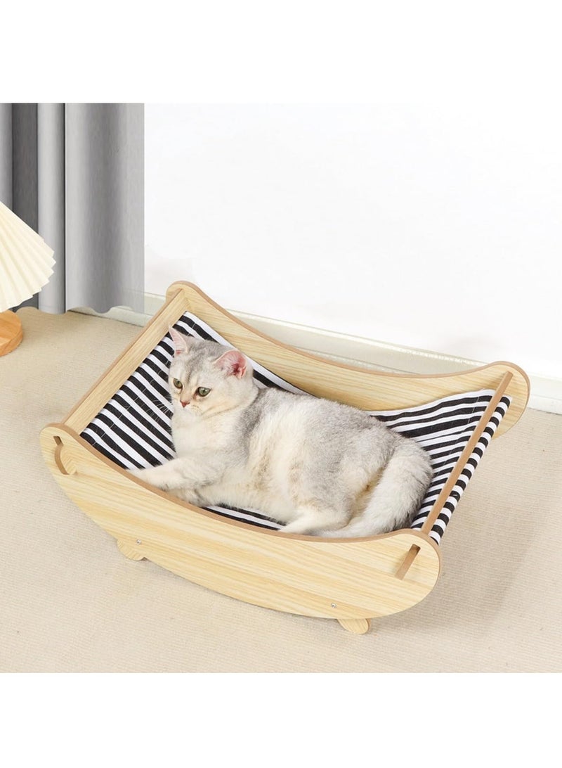 RATSAW Cat hammock  pet bed solid wood fancy cat swing  2 in 1 cradle and hammock cat hanging bed with durable wooden frame - Image 4
