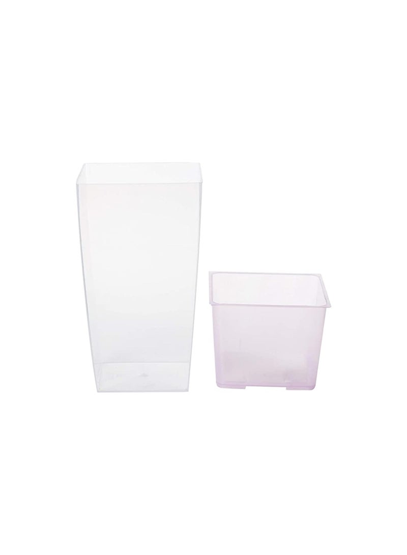 أيدل وعاء زهور مربع طويل مع ميزة الري الذاتي 15x15 سم - وعاء نباتات حديث داخلي وخارجي - حاوية نباتات زخرفية خفيفة الوزن مع مؤشر مستوى المياه - صنع في إيطاليا - بواسطة إيدل - Image 4