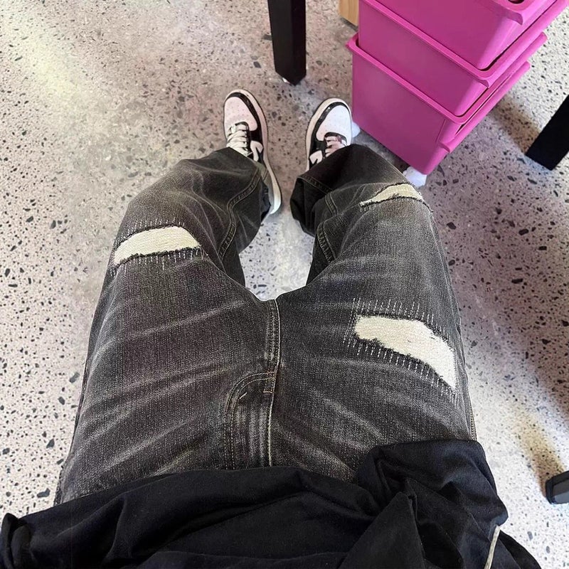 Unisex Classic Denim Jeans Loose Fit Daily Outdoor Wear - Image 5