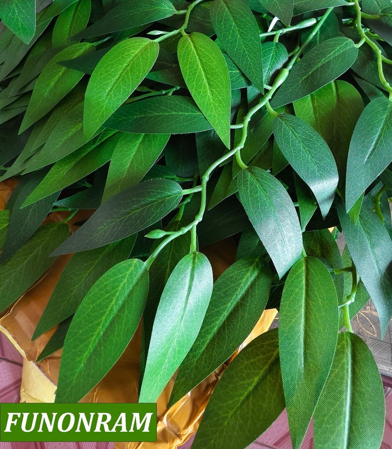 FUNORNAM 18Pcs Italian Ruscus Greenery Stems Artificial Silk Greenery Leaves Garland Vines Hanging Spray for DIY Wedding Arch Bouquet Filler Table Centerpieces Home Indoor Decor - Image 4