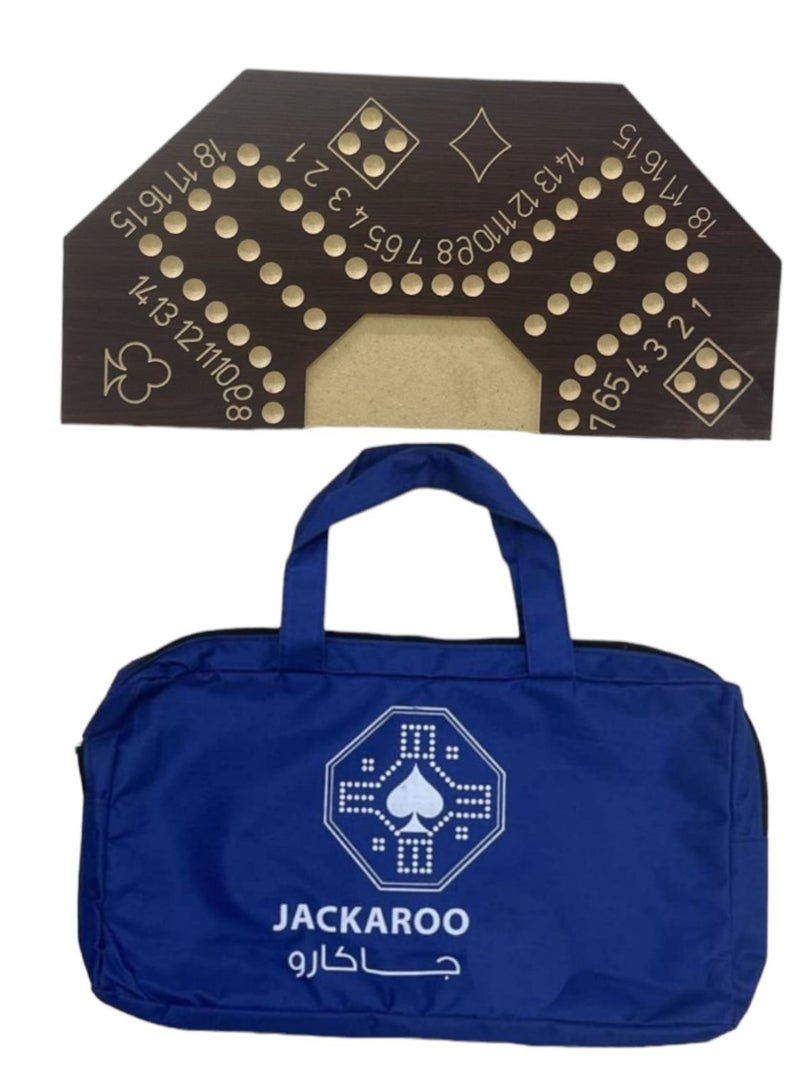 Jackaroo A strong wooden jackaroo game for strategic planning, 4 players, with a luxury bag, 40 x 40 cm, numbered - Image 1