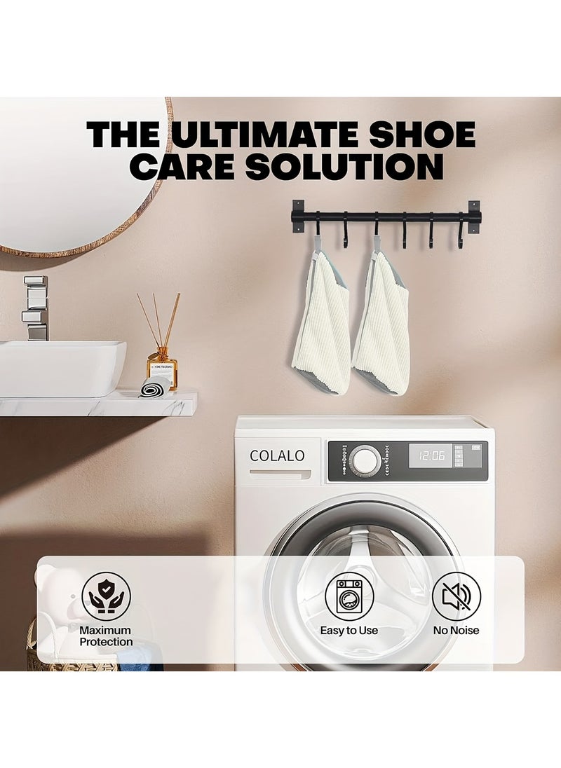 Generic - Fluffy Fiber 360° Surround Cleaning Shoe Washing Bag - Reusable Durable Machine-Washable Laundry Bag with Zipper Closure, Colorfast Fade-Resistant Chenille Fabric for Shoes, Sneakers, Footwear in Washing Machine & Dryer, Zipper Closure Pouch | High Permeability Material, Laundry Accessories, Laundry Bags - Image 1