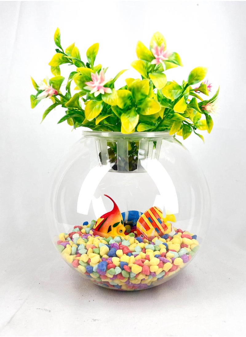 vsell24 Elegant Glass Aquarium Bowl Set with Built-in Plant Holder Lids – Available in 4, 4.5, and 6 Inch Sizes  - Image 2