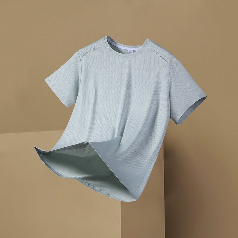 Sports T-Shirt Men'S Fashionable Ice Silk Cool T-Shirt Men'S Summer Thin Loose Sports Breathable Quick-Drying Mesh Short Sleeve - Image 5