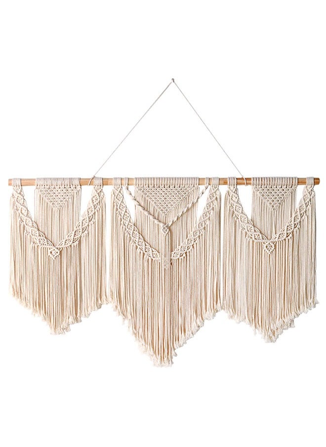HAWAWA - Large Macrame Wall Hanging Wide Boho Handmade Woven Tapestry Wall Decor for Bedroom Living Room Home Including Hanging Rod 110x82cm，three-in-one - Image 1