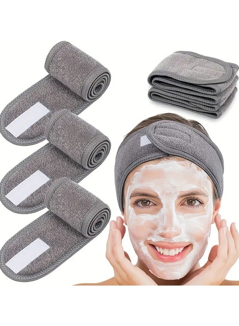 Goolsky رباط شعر مزدوج الجوانب مع قماش مضاد للماء لغسل الوجه وإزالة المكياج، رباط شعر نسائي للرياضة واليوغا (3 قطع) - Image 1