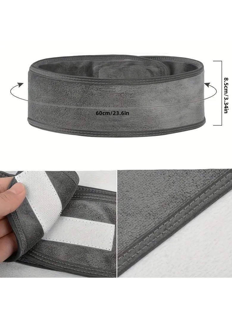 Goolsky رباط شعر مزدوج الجوانب مع قماش مضاد للماء لغسل الوجه وإزالة المكياج، رباط شعر نسائي للرياضة واليوغا (3 قطع) - Image 3