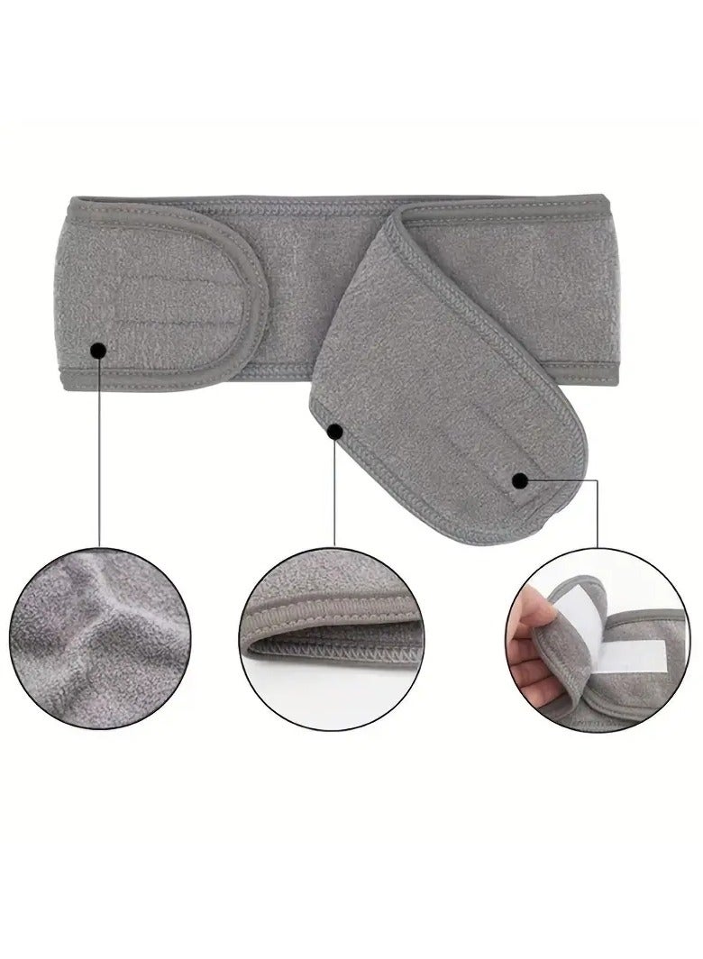 Goolsky رباط شعر مزدوج الجوانب مع قماش مضاد للماء لغسل الوجه وإزالة المكياج، رباط شعر نسائي للرياضة واليوغا (3 قطع) - Image 5