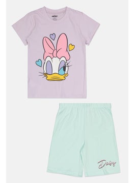 Disney Kids Girl 2 Pieces Mickey And Friend Pajama Set, Multicolor  - Image 1