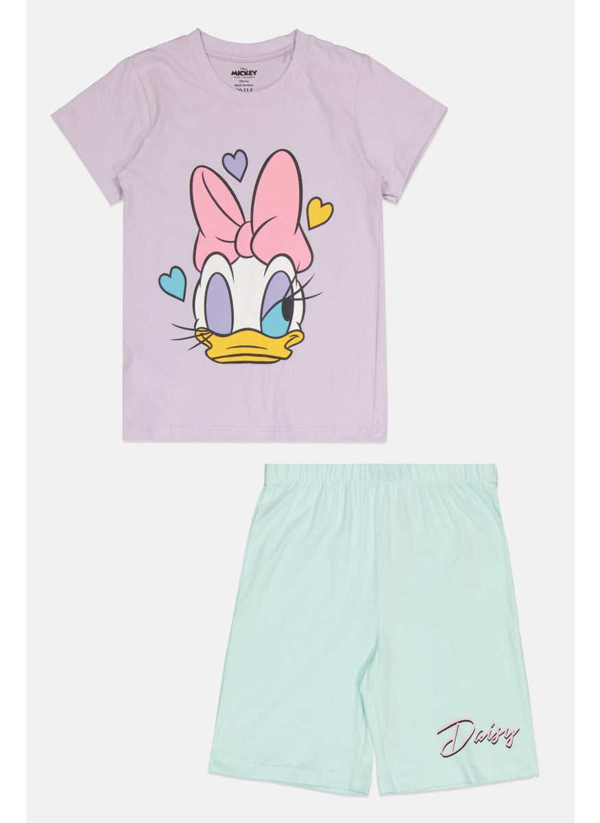 Disney Kids Girl 2 Pieces Mickey And Friend Pajama Set, Multicolor  - Image 1