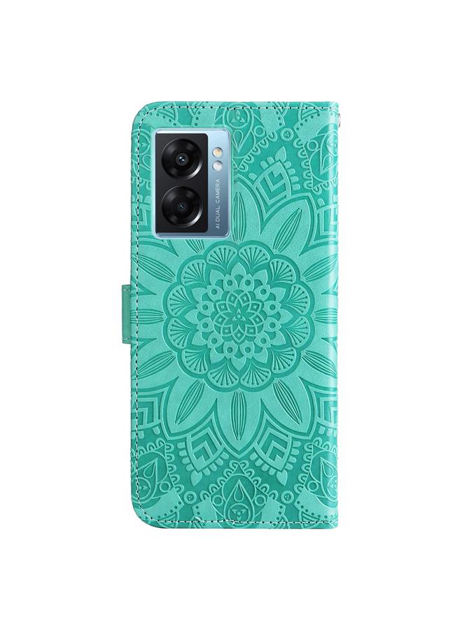 S-TOP Case For OPPO A57 5G / Realme V23 Embossed Sunflower Leather Phone Case - Image 3