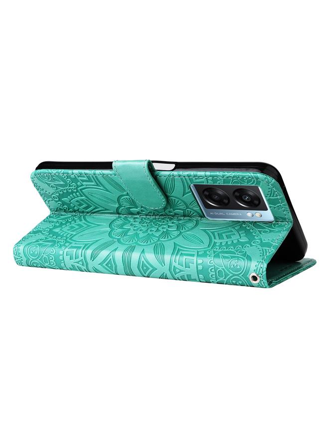 S-TOP Case For OPPO A57 5G / Realme V23 Embossed Sunflower Leather Phone Case - Image 5