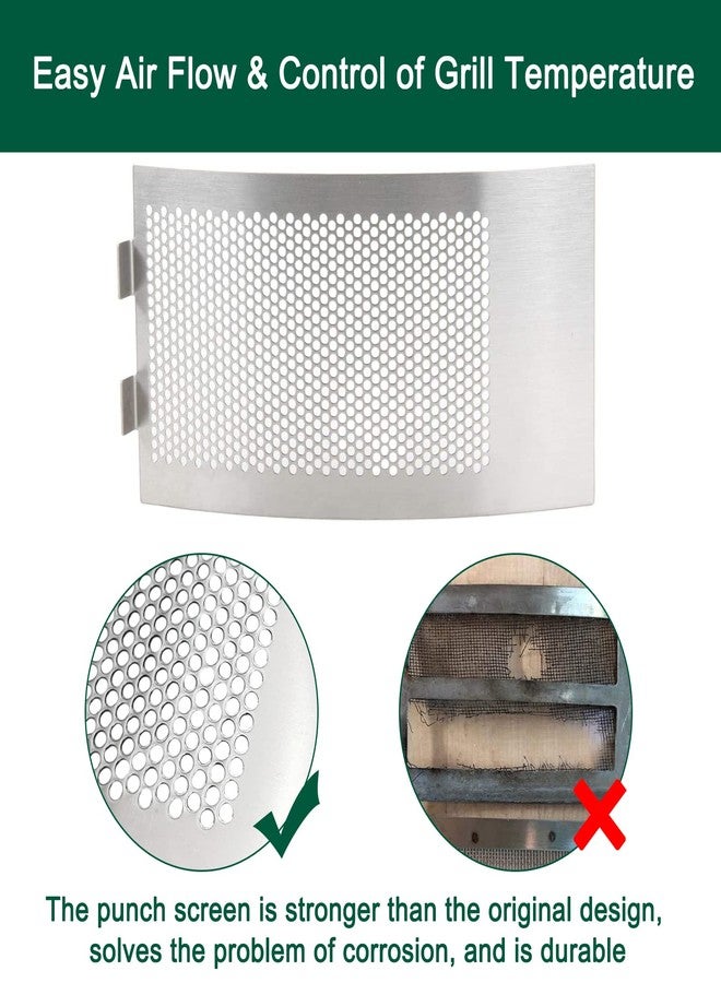 Quantfire Mesh Screen Draft Door for XLarge&2XLarge Big Green Egg Bottom Vent Accessories, Stainless Punched Mesh Panel - Image 5