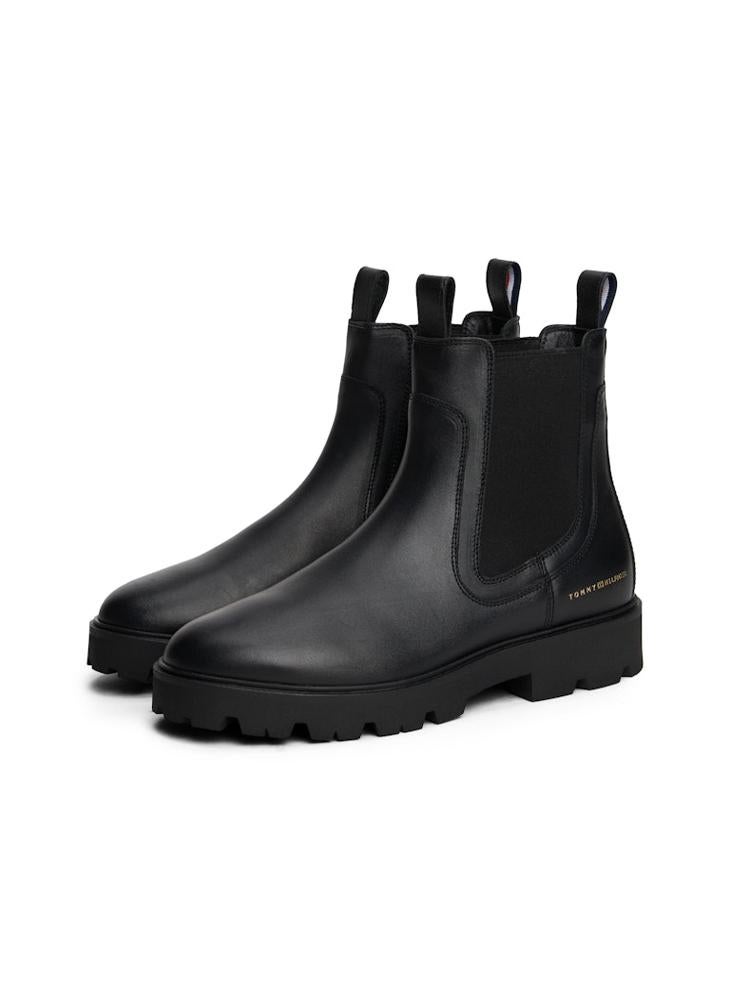 TOMMY HILFIGER Leather Mid Chelsea Boots - Image 3